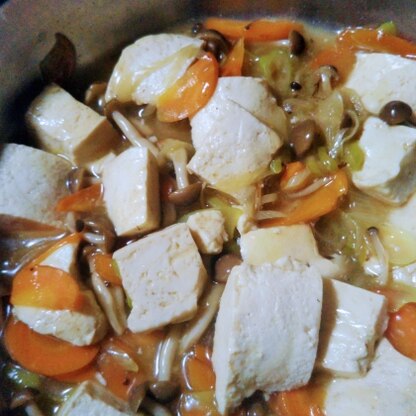 あまりの野菜と豆腐で丁度作れたので作ってみました。とても美味しかったです。また作ります！